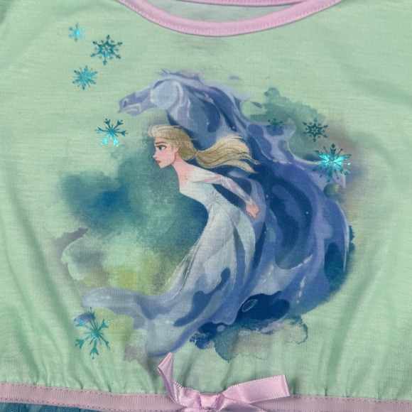 Disney Elsa Frozen Princess Long Sleeve Dress Girls Size 7/8 Blue Sparkle Tulle - Picture 2 of 15